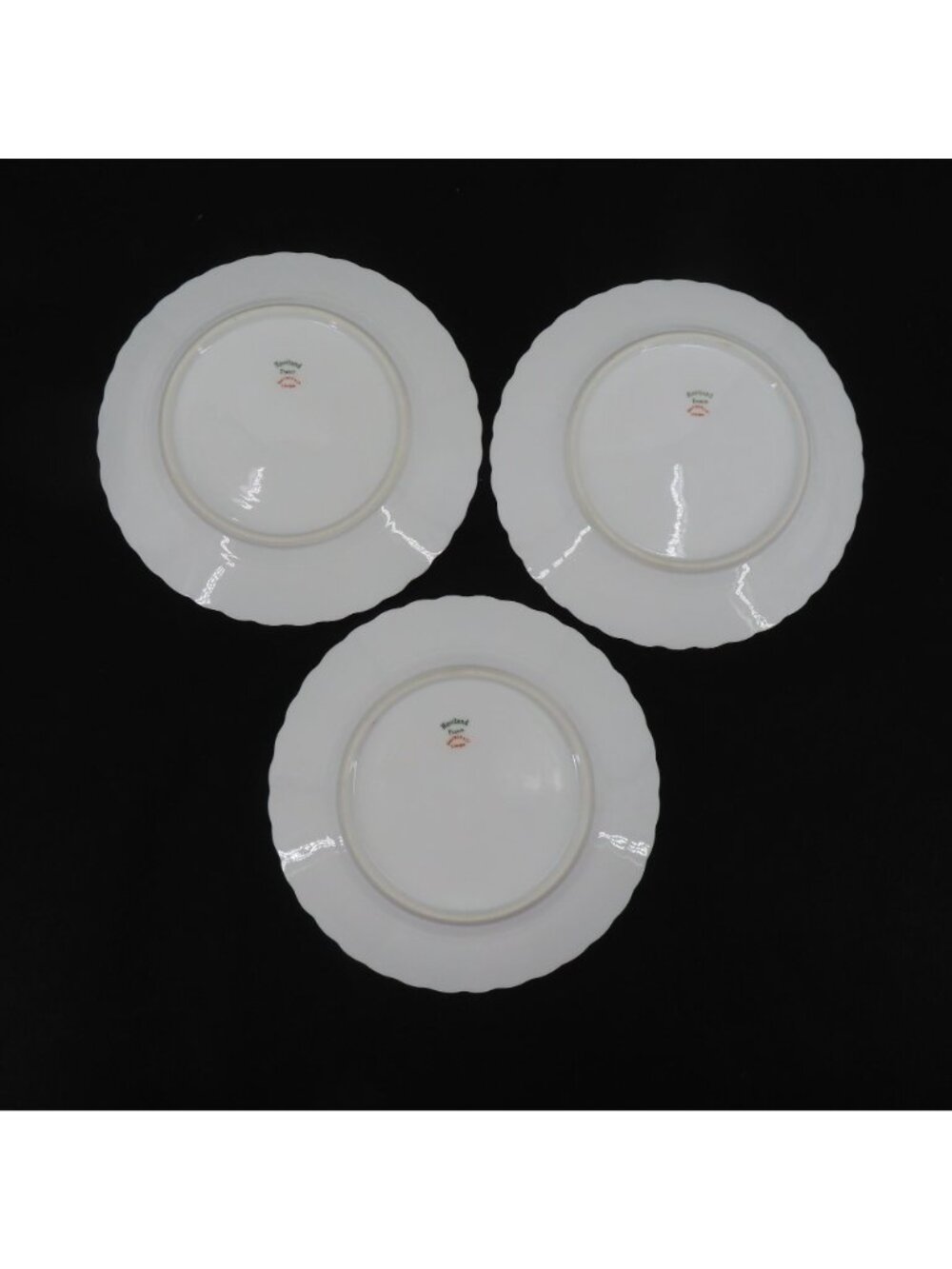 VTG Haviland Set of 3 Plates 9.5in Pink Rose Flower Gold Scallop Limoges France - Picture 6 of 9